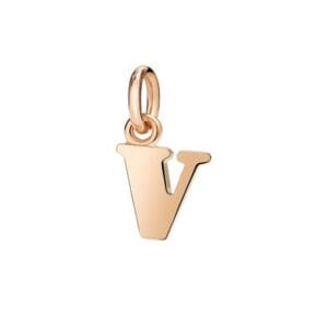 Ciondolo Dodo Lettera V in Oro rosa