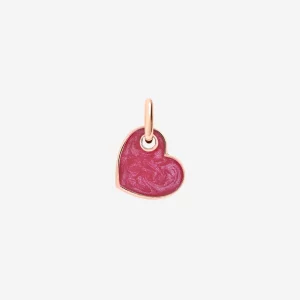 Charm Cuore in oro rosa 9K e smalto rosso effetto madreperla