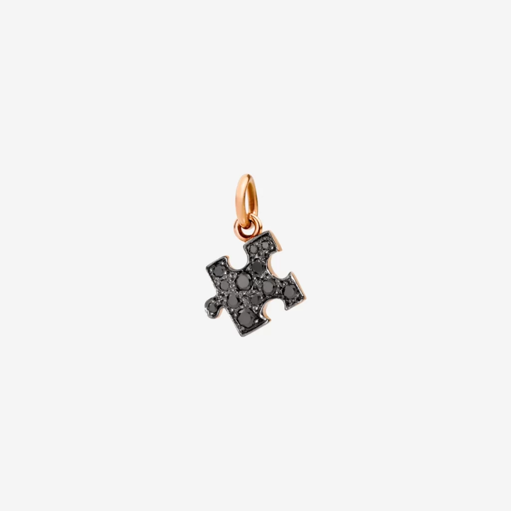 ciondolo puzzle diamanti neri