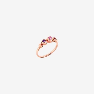 Anello Dodo Bollicine oro rosa e pietre colorate