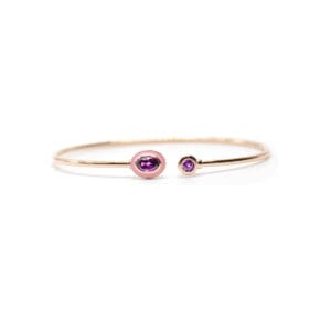 BRR1.RR.OV.AME.C38.AME Bracciale Joule rigido in oro rosa e ametiste - smalto rosa antico