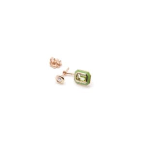 PR1.RR.BR.SME.PER.C39 Orecchino Joule in oro rosa, diamante e peridoto - smalto verde pastello