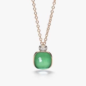 Collana Pomellato Nudo classic con agata verde e diamanti