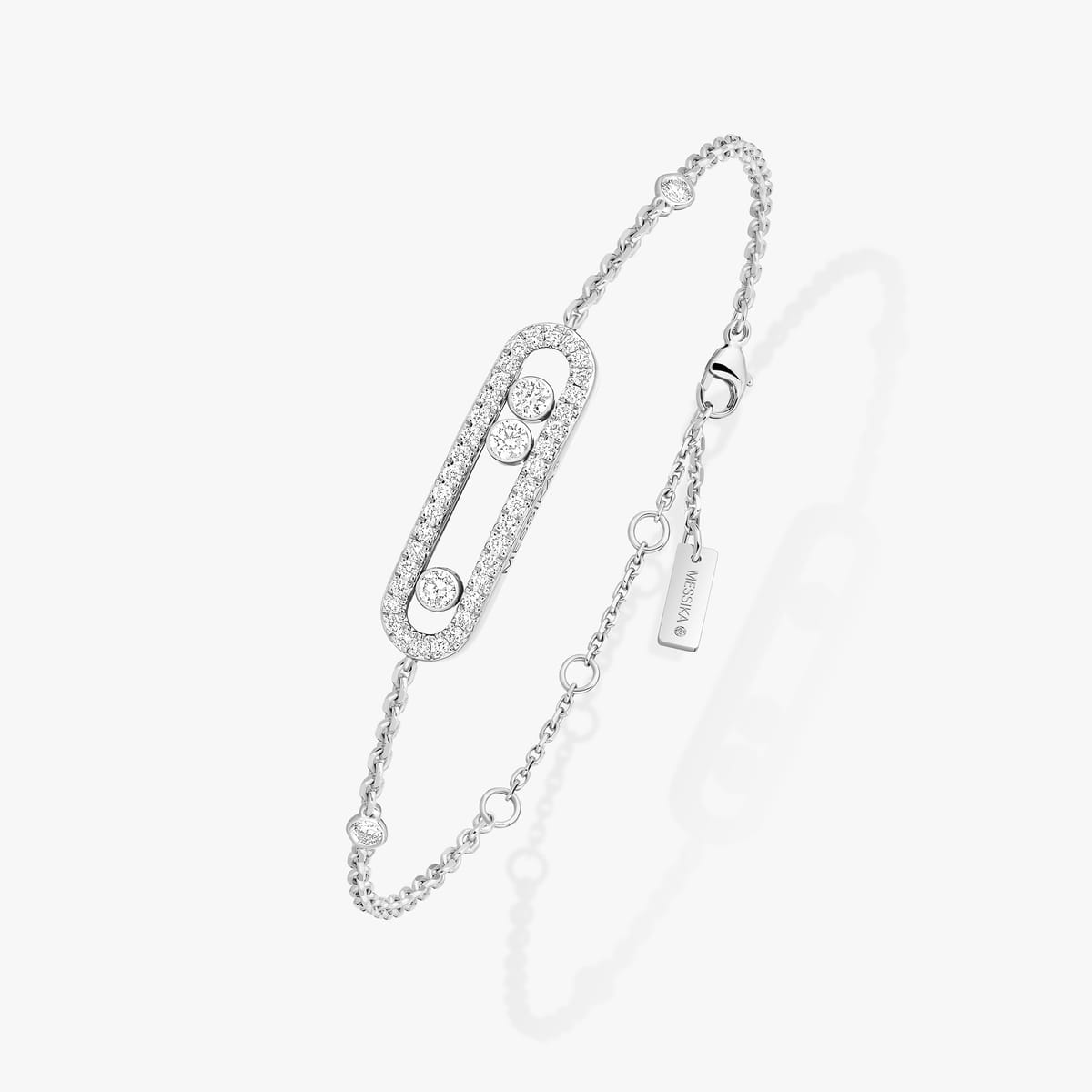 Bracciale Messika Baby Move Pavè in Oro bianco e Diamanti
